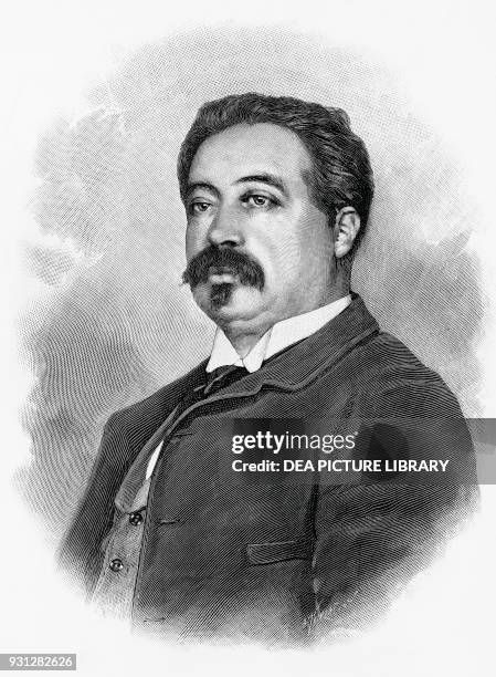 Portrait of Auguste Emile Faguet , French author and literary critic, engraving, 1901.