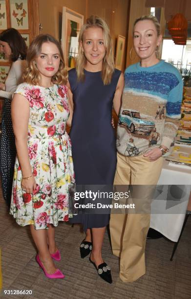 Olivia Buckingham poses with Espie Roche co-founders Alexandra Roche-Hamilton and Hermione Espie Underwood at the Espie Roche launch breakfast at The...