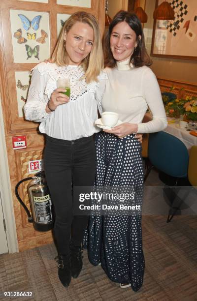 Sophie Moss and Tessa Packard attend the Espie Roche launch breakfast at The Chess Club on March 13, 2018 in London, England.