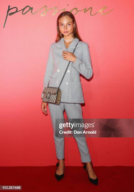 Izzy Simonde attends the Si Passione By Giorgio Armani Launch on March 13, 2018 in Sydney, Australia.