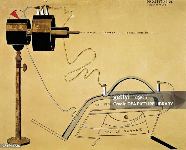 Prostitution universelle, 1916-1917, by Francis Picabia , black ink, tempera, and metallic paint on cardboard, 74x94 cm.