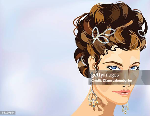 wedding bling - bobby pins stock illustrations