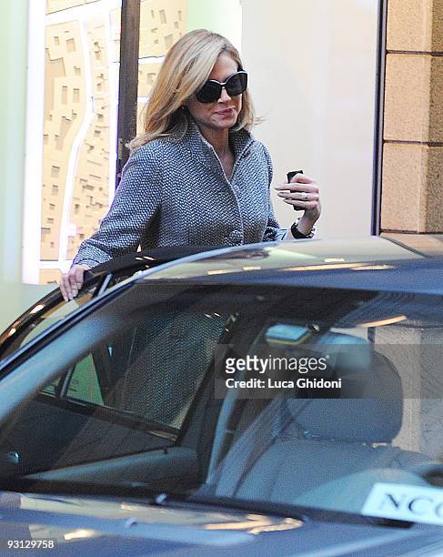 Federica Panicucci is seen shopping on November 17, 2009 in Milan, Italy.