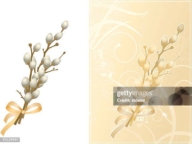 happy easter - willow tree stock illustrations