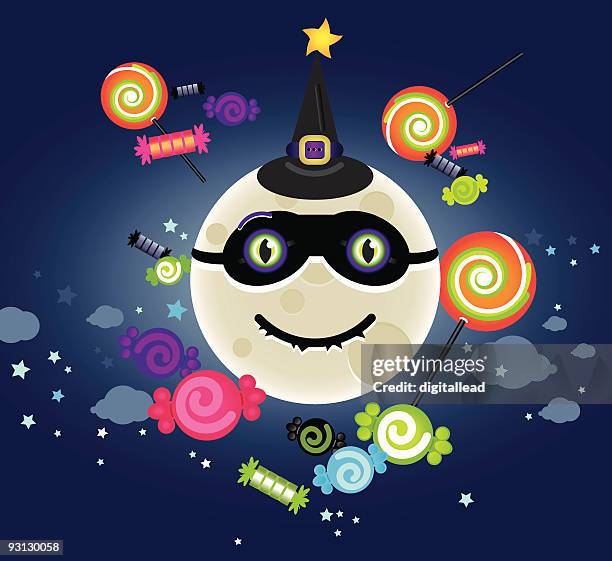 creepy candy moon - gimp mask stock illustrations