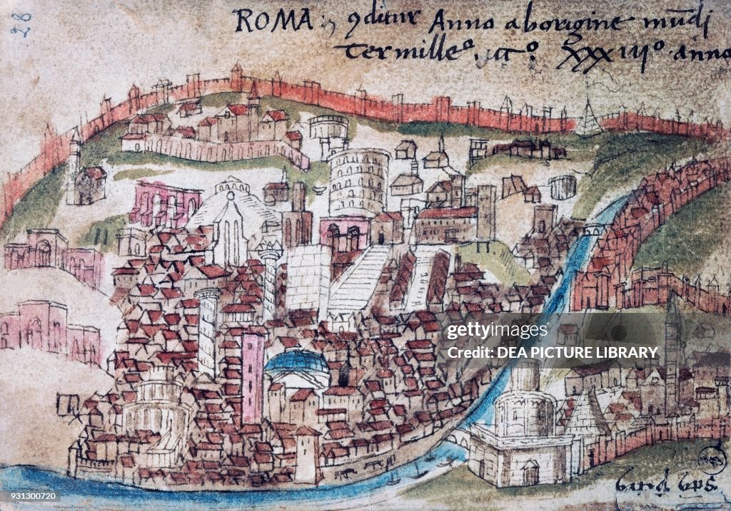 View of Rome, copy of a map by Leonardo Besozzo