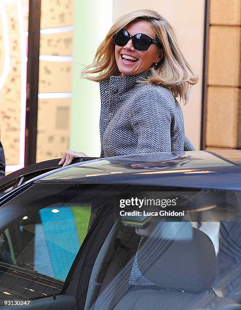 Federica Panicucci is seen shopping on November 17, 2009 in Milan, Italy.