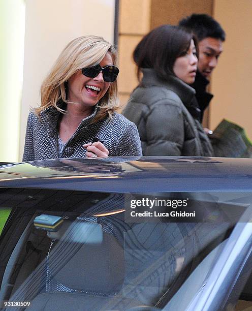 Federica Panicucci is seen shopping on November 17, 2009 in Milan, Italy.