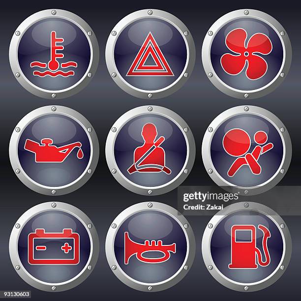 car dashboard buttons - mechanical ventilation stock illustrations