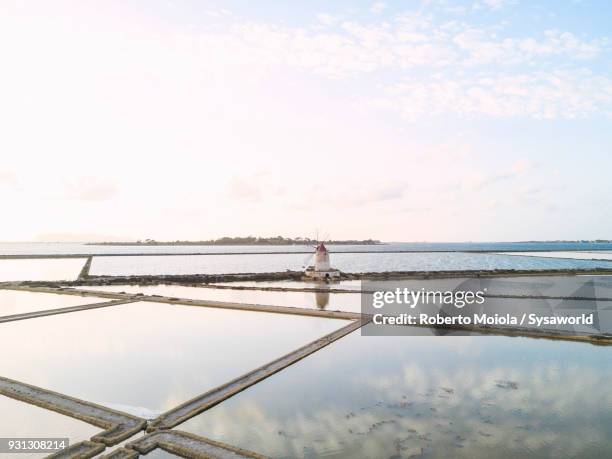 aerial view of salt flats, marsala, sicily - marsala stock pictures, royalty-free photos & images