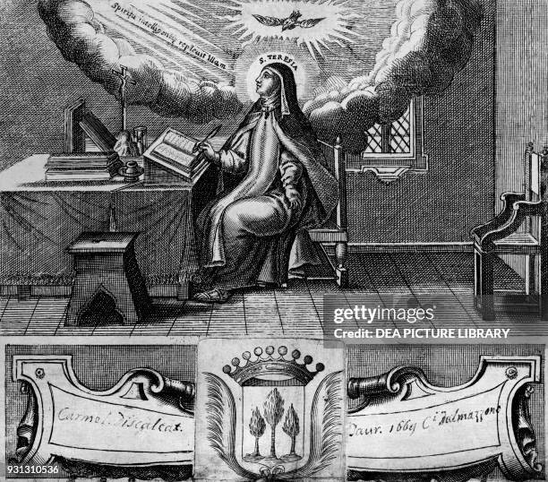 St Teresa of Avila , engraving, 1669.