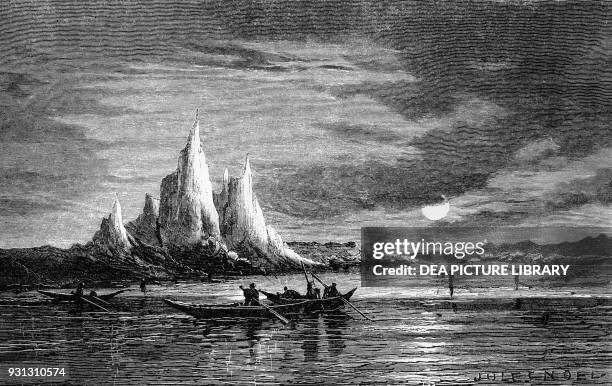 Melville bay, Greenland, illustration from In the middle of the ice: famous trips to the North Pole by Sir John Franklin, Kane, Mac Clintock, Hayes,...