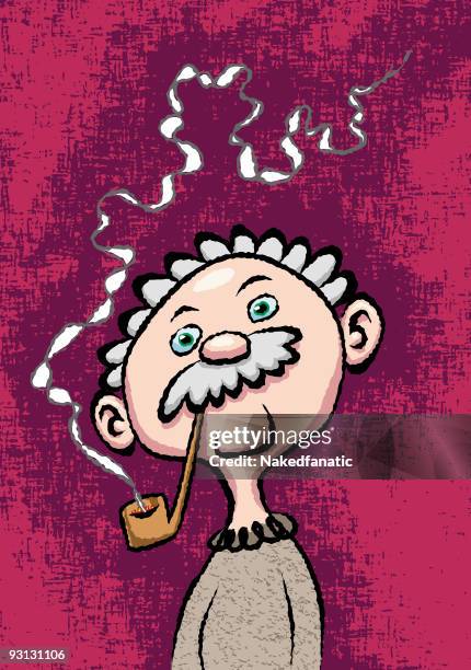 pipe man - albert einstein stock illustrations