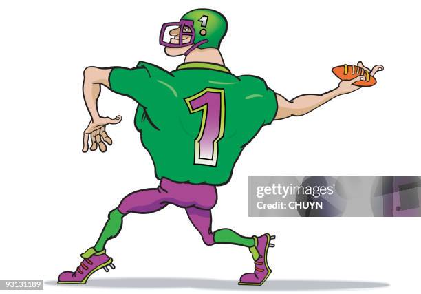 isolated football player - high school football player stock illustrations