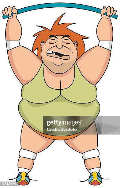 power - overweight exercise stock illustrations