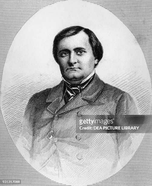 Portrait of Napoleon Joseph Charles Paul Bonaparte , French prince and general, 1859 engraving by Leguay.