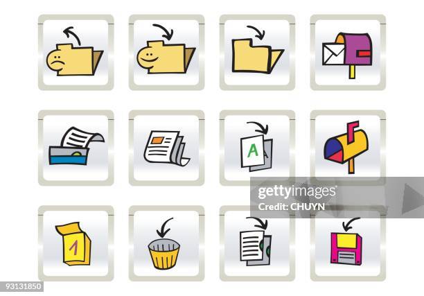 funny web icons 5 - trash icon stock illustrations