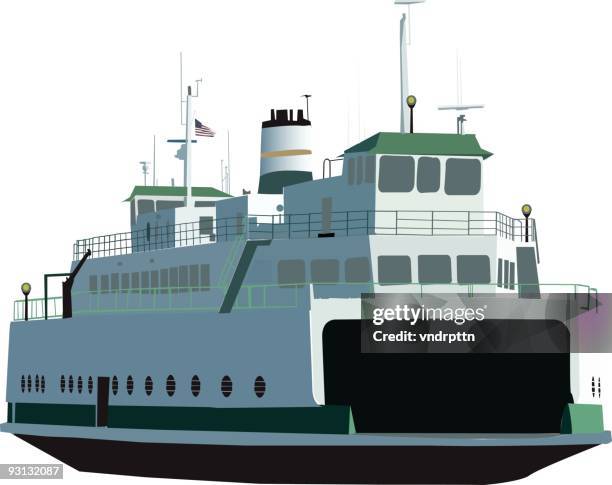 washington state ferry - yachthafen stock-grafiken, -clipart, -cartoons und -symbole