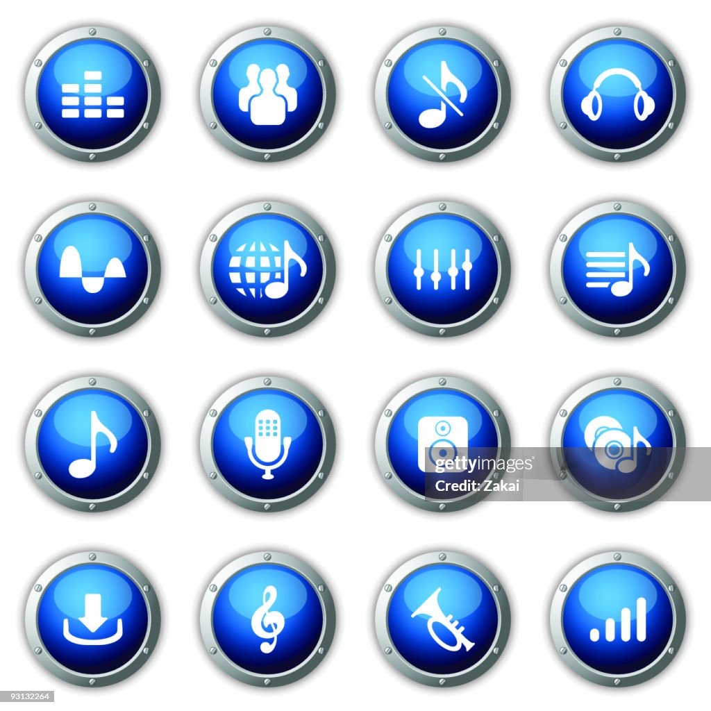 Music Making Button Music Buttons High-Res Vector Graphic - Getty Images