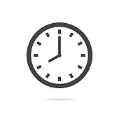 Clock vector icon isolated