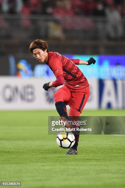 Shoma Doi of Kashima Antlers passes the ball during the AFC Champions League Group H match between Kashima Antlers and Sydney FC at Kashima Soccer...
