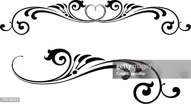 scroll set - gothic style stock illustrations