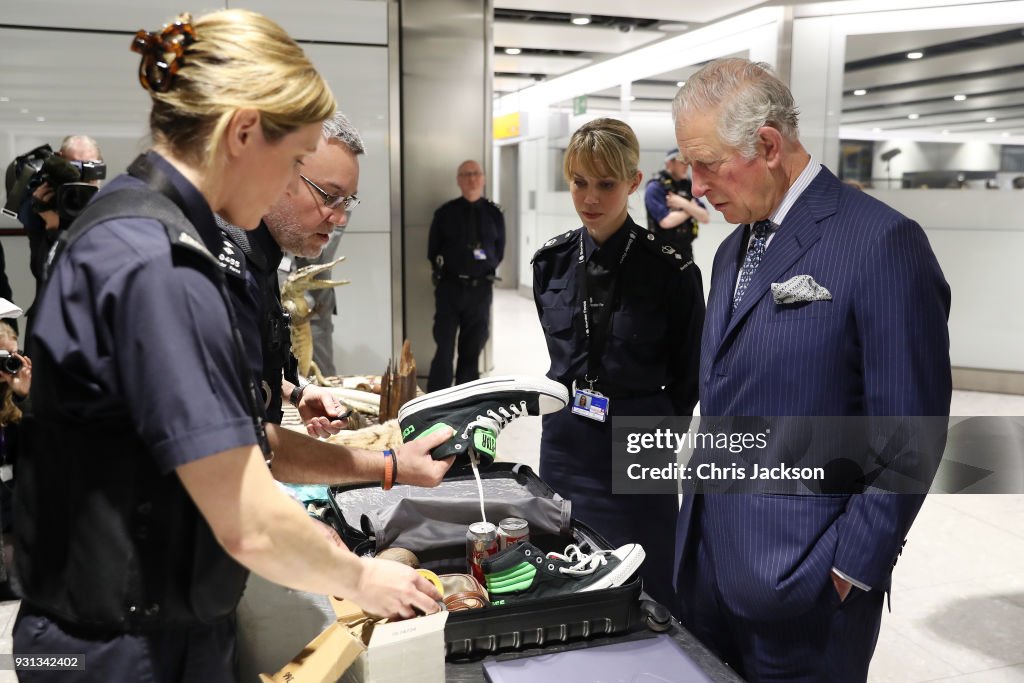 The Prince Of Wales Visits Heathrow Airport