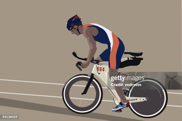 triathlon biker - triathlete stock illustrations