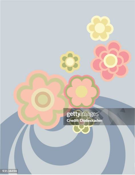waiting for spring time - hippie flower stock illustrations
