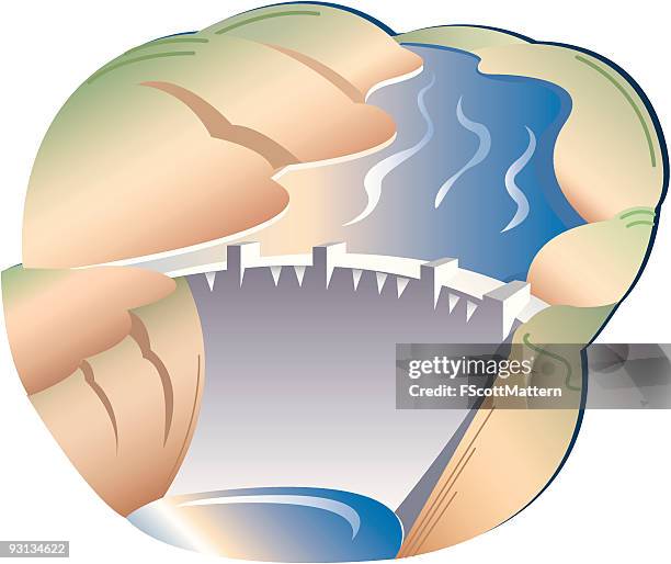 hyropower - dam stock illustrations
