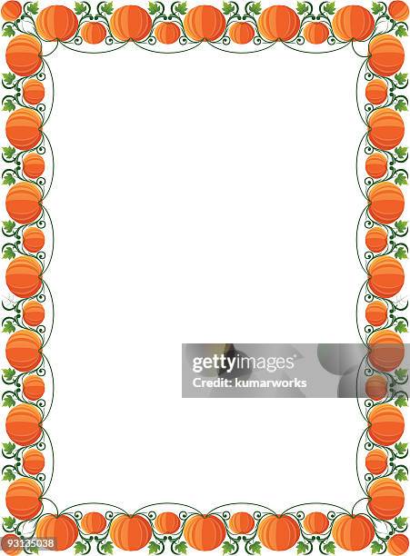 pumpkin rectangle frame - rectangle frame stock illustrations