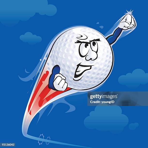 super golf ball - determination face stock illustrations