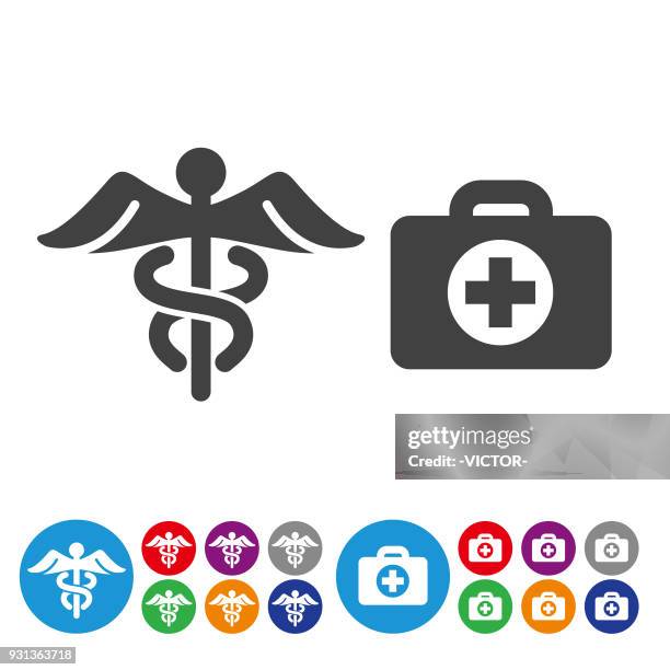 ilustrações, clipart, desenhos animados e ícones de ícones de medicina e saúde - série de gráfico icon - símbolo médico