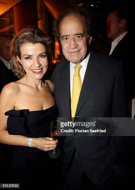 Violinist Anne-Sophie Mutter and producer Arthur Cohn attend the afterparty for 'Das gelbe Segel' at Josty restaurant at Sony Center on November 17,...