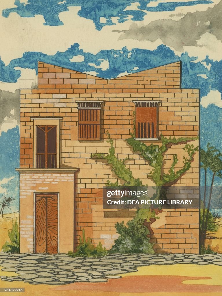 House, drawing, New Kingdom, Egypt