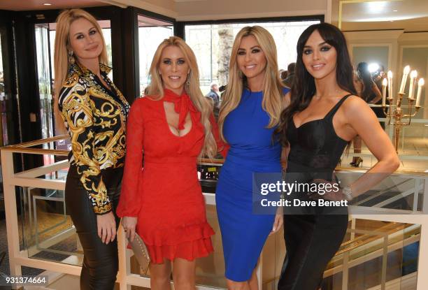 Ester Dee, Rachel Lugo, Dawn Ward and Nermina Pieters-Mekic of The Real Housewives of Cheshire attend the TRIC Awards 2018 held at The Grosvenor...