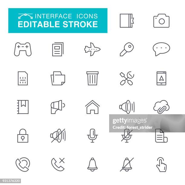 illustrazioni stock, clip art, cartoni animati e icone di tendenza di icone dei tratti modificabili dell'interfaccia - joypad