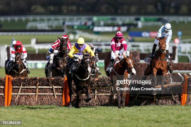 Noel Fehily riding Summerville Boy clear the last to win The Sky Bet Supreme Novices' Hurdle from Kalashnikov at Cheltenham racecourse on Champion...