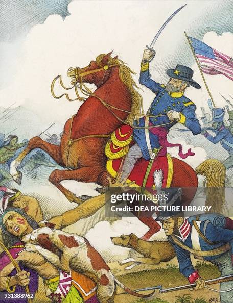 General Andrew Jackson attacking Indians, drawing