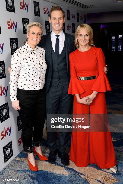 Steph McGovern, Dan Walker and Louise Minchin attend the TRIC Awards 2018 held at The Grosvenor House Hotel on March 13, 2018 in London, England.