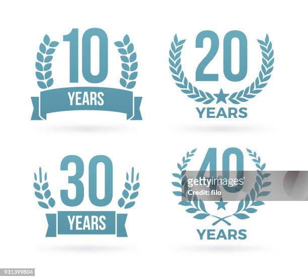 year anniversary award badges - anniversary stock illustrations