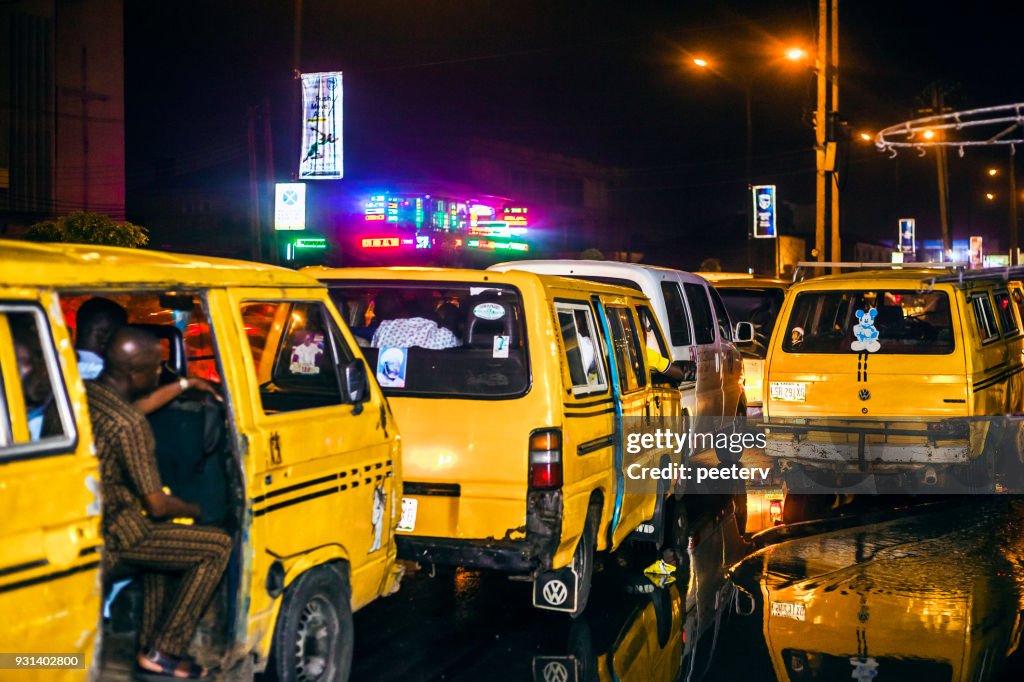 African city night traffic - Lagos, Nigeria