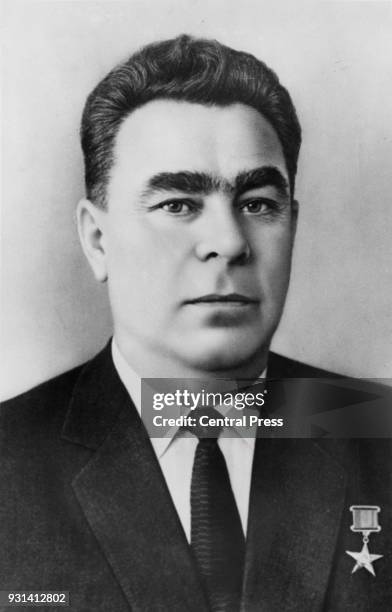 Russian leader Leonid Brezhnev , circa 1964.