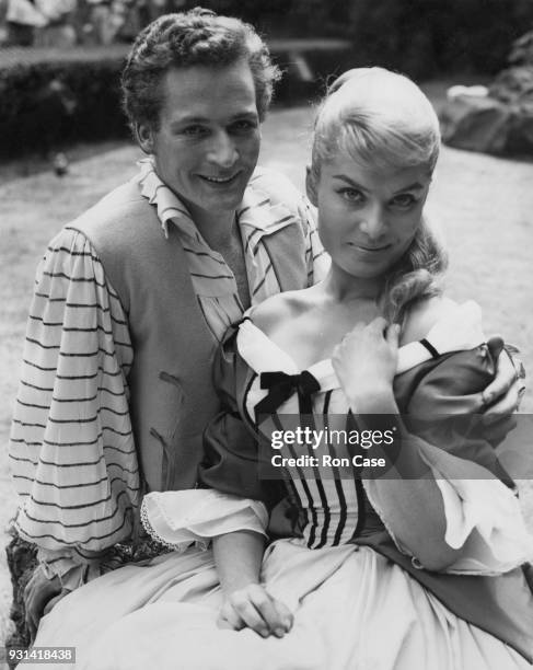 Actors Belinda Lee as Rosalind and Bernard Brown as Orlando during a dress rehearsal for the Shakespeare play 'As You Like It' at the Regent's Park...