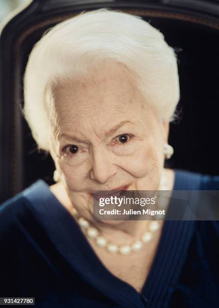 Dame Olivia Mary de Havilland is photographed for The New York Times on February 2018 in Paris, France.