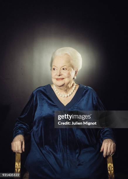 Dame Olivia Mary de Havilland is photographed for The New York Times on February 2018 in Paris, France.