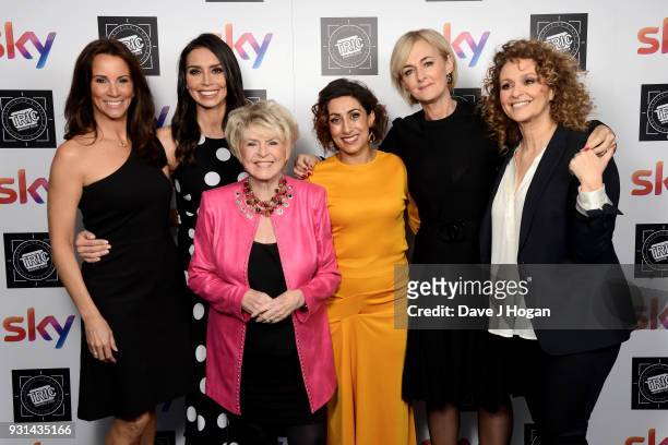 Andrea McLean, Christine Lampard, Gloria Hunniford, Saira Khan, Jane Moore and Nadia Sawalha of Loose Women attend the TRIC Awards 2018 held at The...