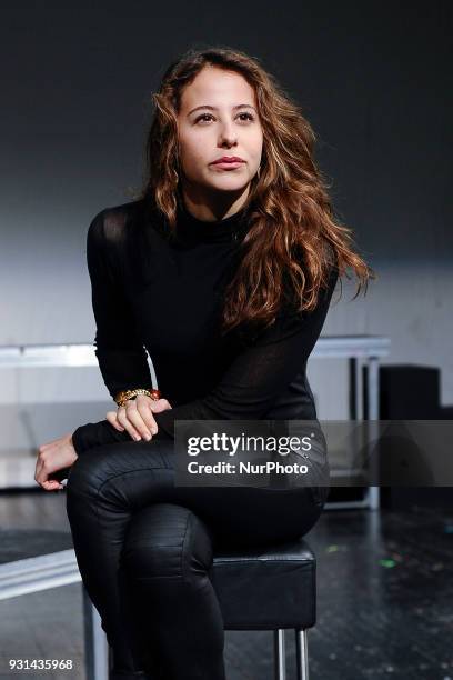 The actress Irene Escolar during the presentation of the Mammon in the theaters of the Canal de Madrid in Madrid, Spain, on March 13, 2018.