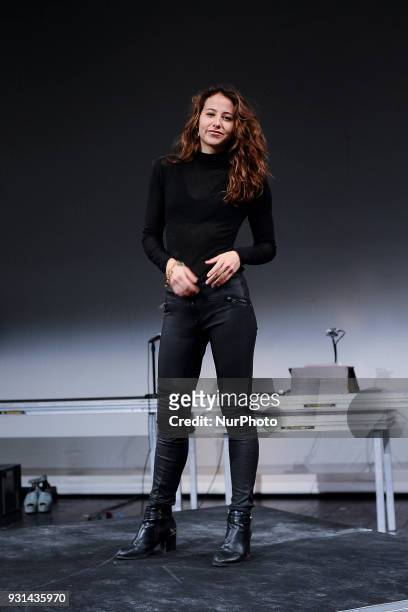 The actress Irene Escolar during the presentation of the Mammon in the theaters of the Canal de Madrid in Madrid, Spain, on March 13, 2018.