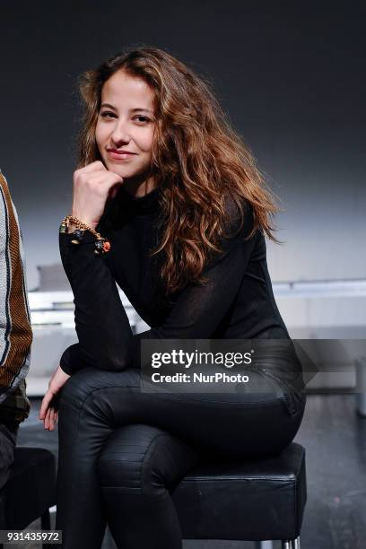 The actress Irene Escolar during the presentation of the Mammon in the theaters of the Canal de Madrid in Madrid, Spain, on March 13, 2018.